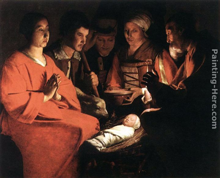 Adoration of the Shepherds painting - Georges de La Tour Adoration of the Shepherds art painting